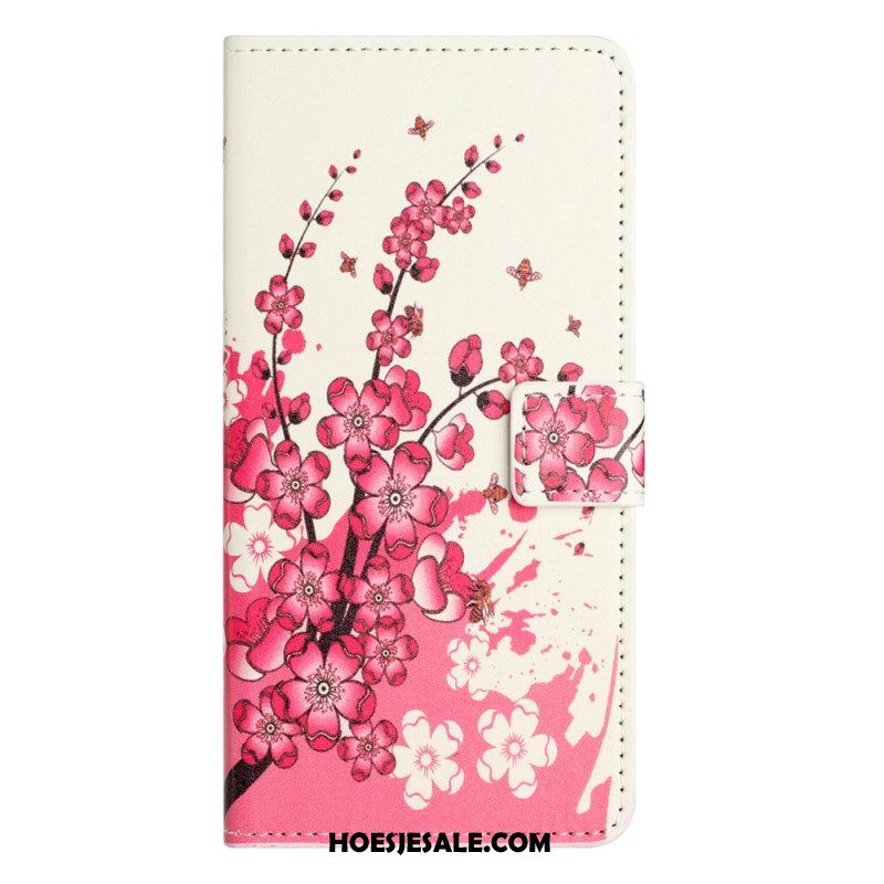 Folio-hoesje voor iPhone 15 Tropische Bloemen