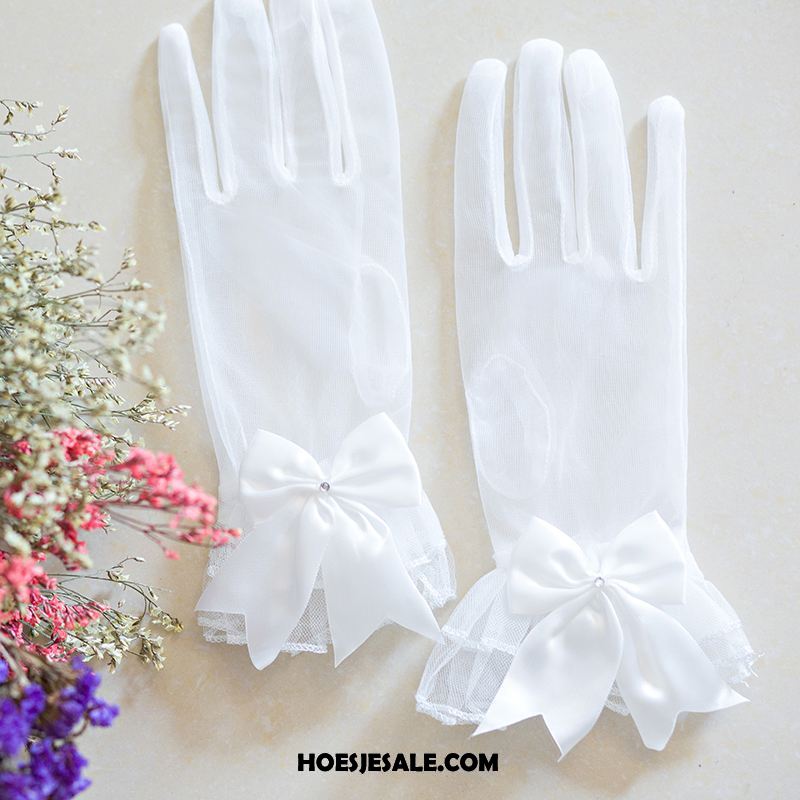 Handschoenen Dames Korte Satijn Lange Bruid Kant Sale