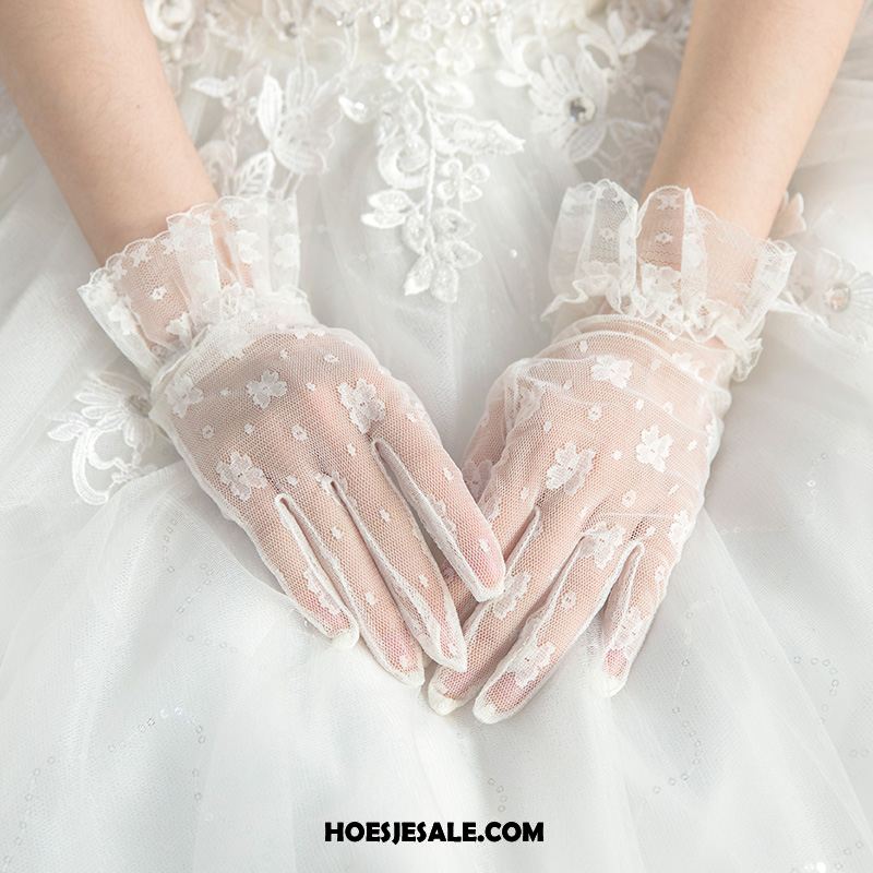 Handschoenen Dames Parel Bruid Huwelijk Met De Hand Strass Sale