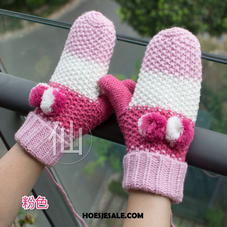 Handschoenen Dames Tas Schattig Blijf Warm Wollen Dubbele Goedkoop