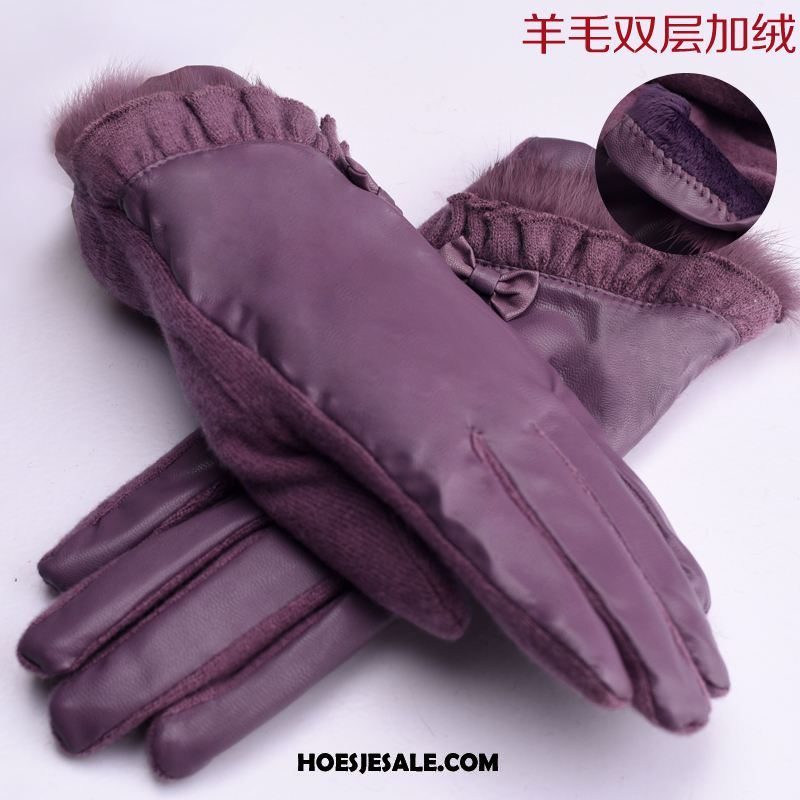 Handschoenen Dames Winter Blijf Warm Elegante Purper Koude Goedkoop