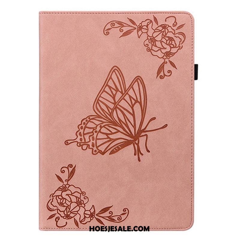 Hoesje Case Samsung Galaxy Tab S11 Vlinder Met Suède-effect