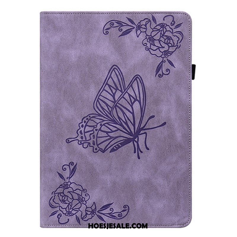 Hoesje Case Samsung Galaxy Tab S11 Vlinder Met Suède-effect