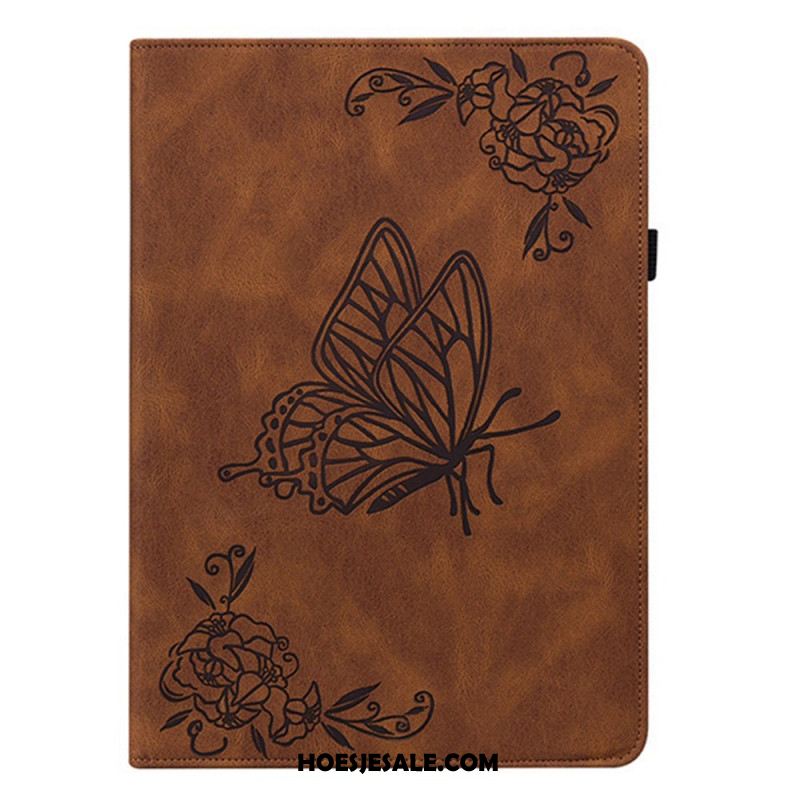 Hoesje Case Samsung Galaxy Tab S11 Vlinder Met Suède-effect