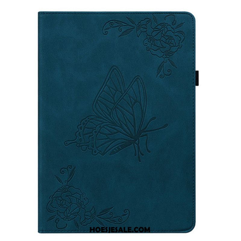Hoesje Case Samsung Galaxy Tab S11 Vlinder Met Suède-effect