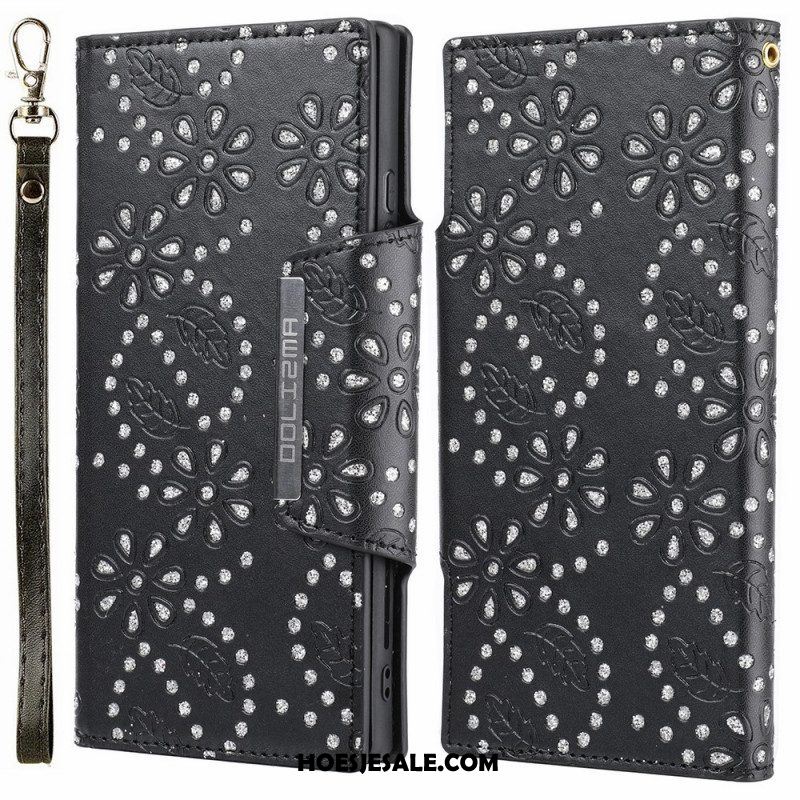 Hoesje Folio-hoesje voor Samsung Galaxy S22 5G Afneembare Diamanten