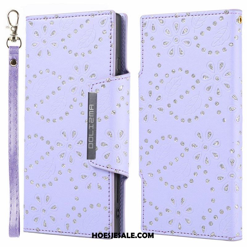 Hoesje Folio-hoesje voor Samsung Galaxy S22 5G Afneembare Diamanten