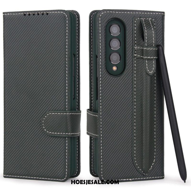 Hoesje Folio-hoesje voor Samsung Galaxy Z Fold 3 5G Afneembare Pennenhouder