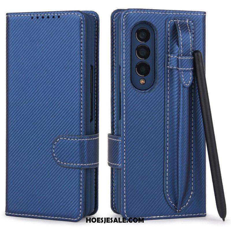 Hoesje Folio-hoesje voor Samsung Galaxy Z Fold 3 5G Afneembare Pennenhouder