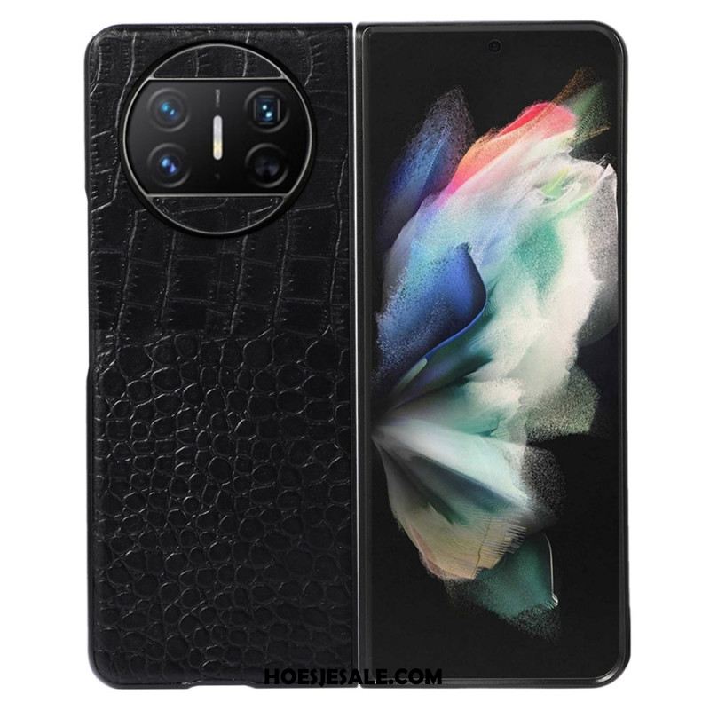 Hoesje Huawei Mate X3 Echt Krokodillenleerstijl Bescherming Hoesje