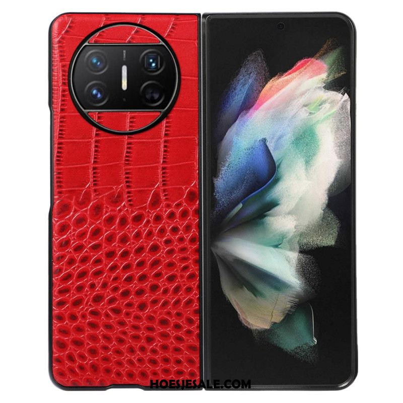 Hoesje Huawei Mate X3 Echt Krokodillenleerstijl Bescherming Hoesje