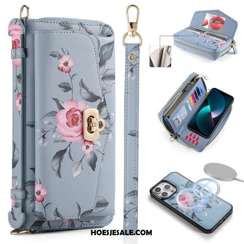 Hoesje Leren Hoesje voor iPhone 15 Pro Max Compleet Accessoire Met Afneembare Schaal