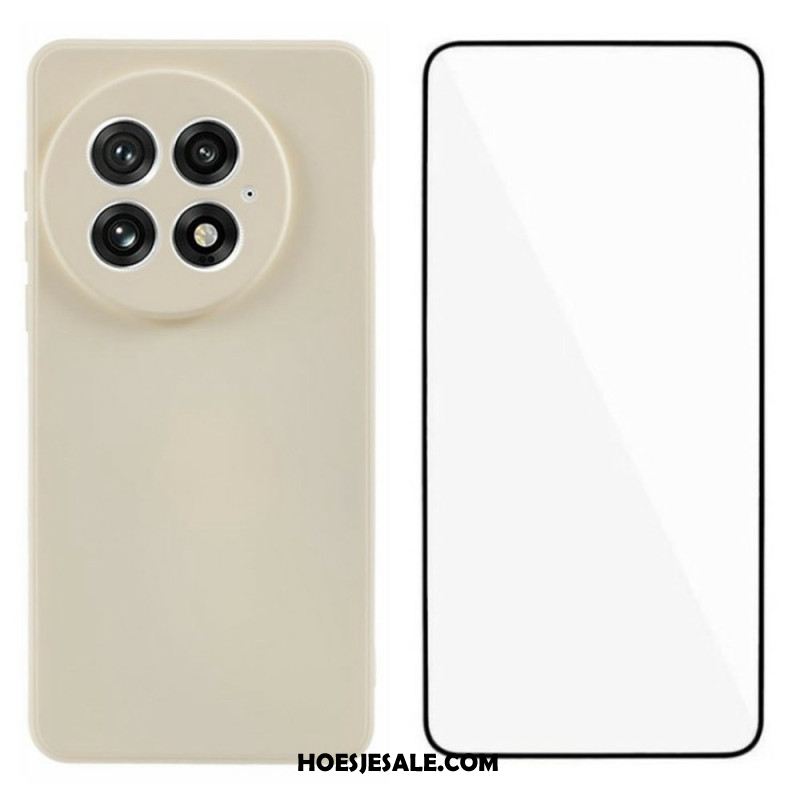 Hoesje Oneplus 13 2-in-1 Flexibele Siliconen Met Schermbeschermer Van Gehard Glas Bescherming Hoesje