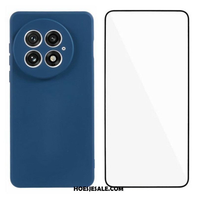 Hoesje Oneplus 13 2-in-1 Flexibele Siliconen Met Schermbeschermer Van Gehard Glas Bescherming Hoesje