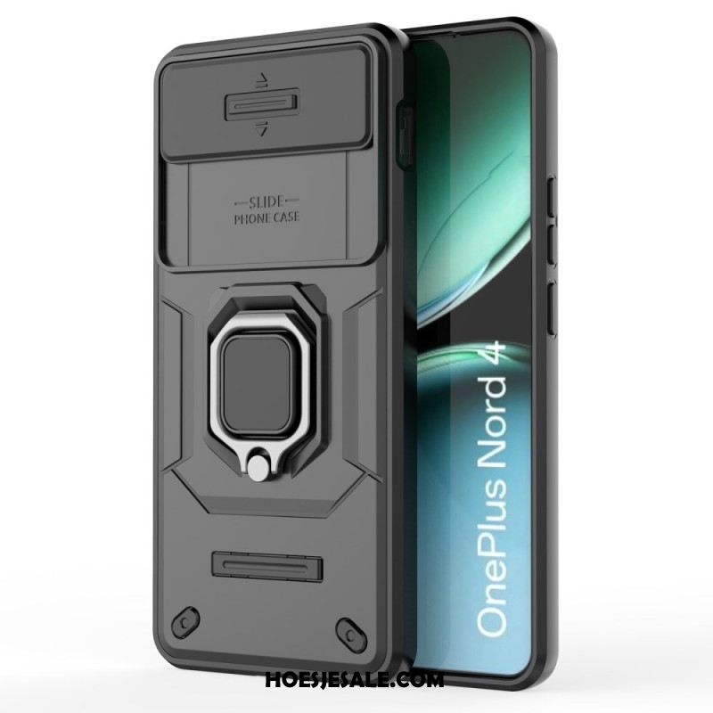 Hoesje Oneplus Nord 4 Duurzame Ring Met Lensbeschermer Bescherming Hoesje