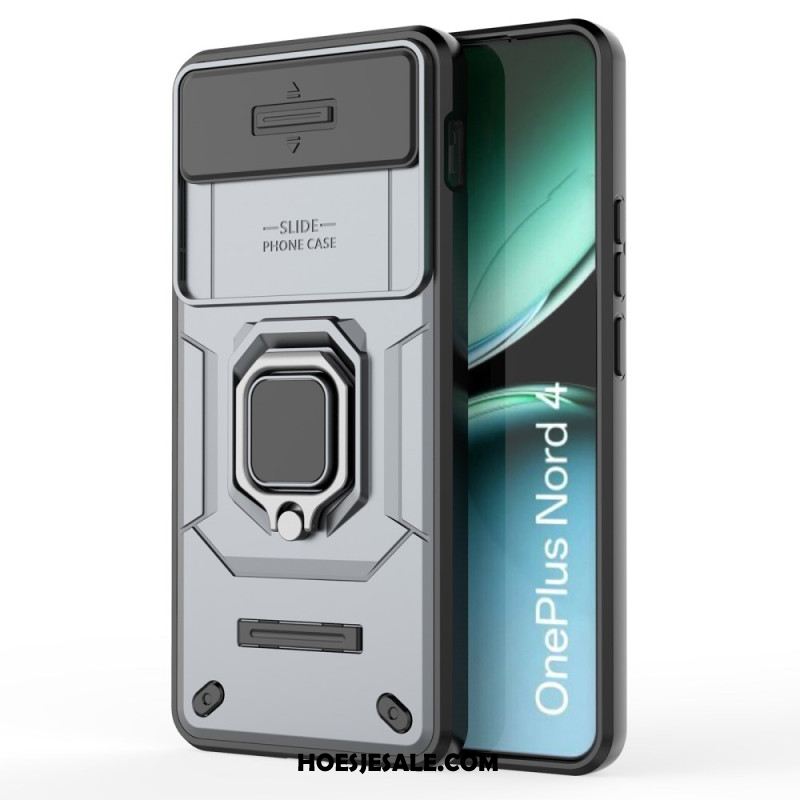 Hoesje Oneplus Nord 4 Duurzame Ring Met Lensbeschermer Bescherming Hoesje