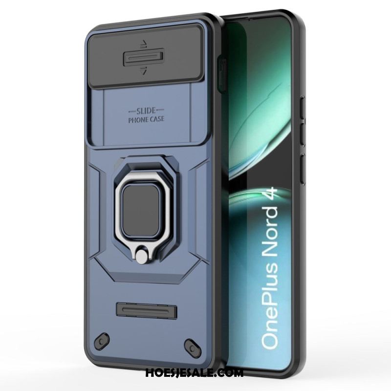 Hoesje Oneplus Nord 4 Duurzame Ring Met Lensbeschermer Bescherming Hoesje