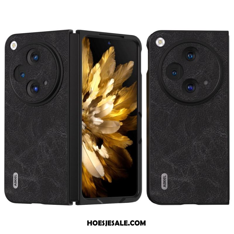 Hoesje Oneplus Open Retro Leereffect Abeel Bescherming Hoesje