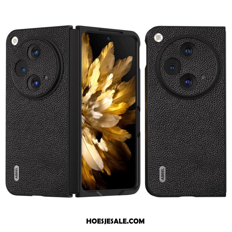 Hoesje Oppo Find N3 Abeel Natuurlijk Lycheeleer Bescherming Hoesje