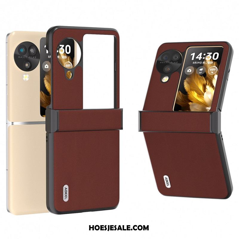 Hoesje Oppo Find N3 Flip Echt Abeel-leer