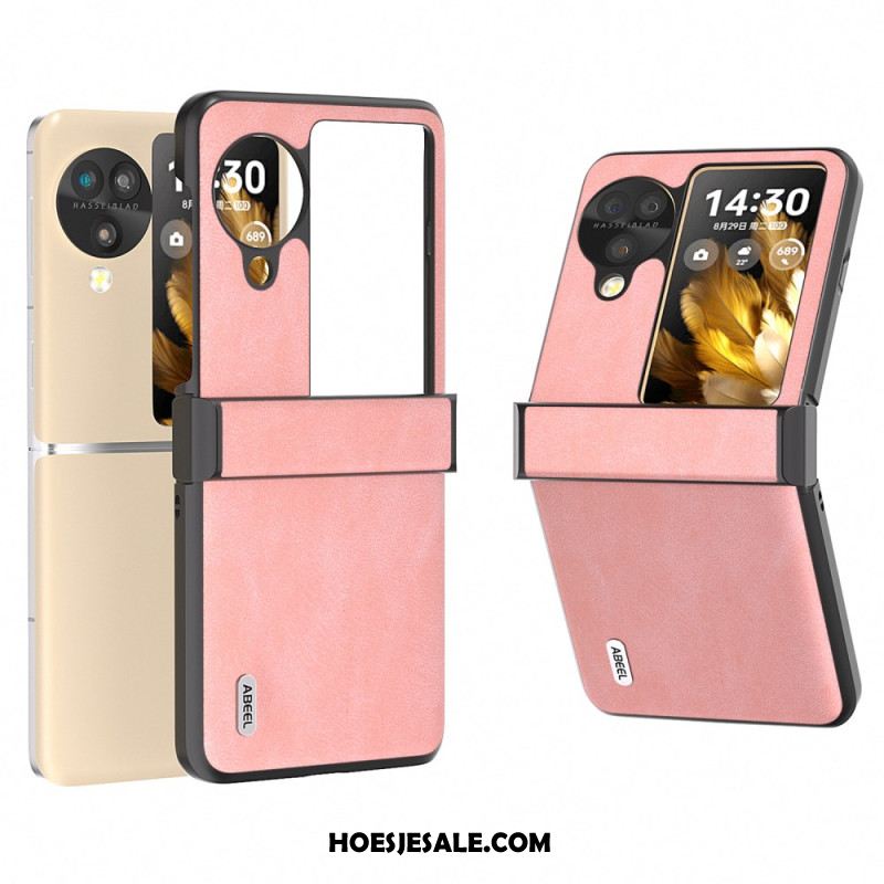 Hoesje Oppo Find N3 Flip Retro Leerstijl Abeel