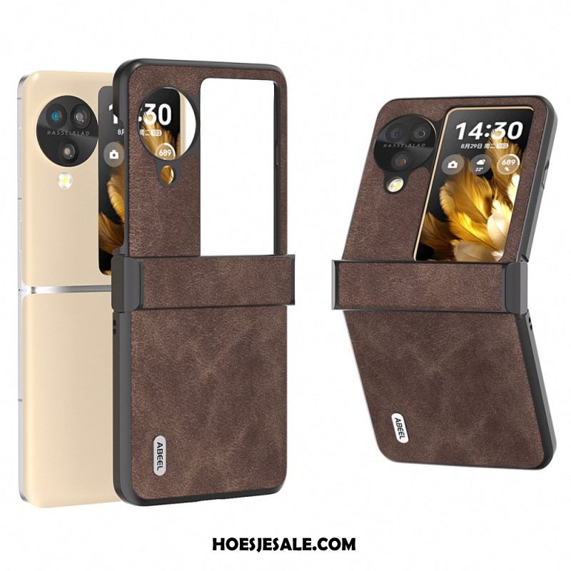 Hoesje Oppo Find N3 Flip Retro Leerstijl Abeel