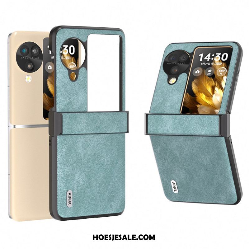 Hoesje Oppo Find N3 Flip Retro Leerstijl Abeel