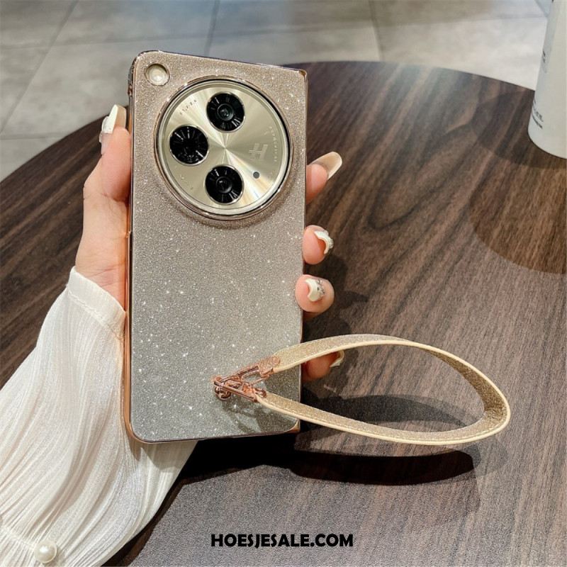 Hoesje Oppo Find N3 Glanzend Oppervlak En Bandje