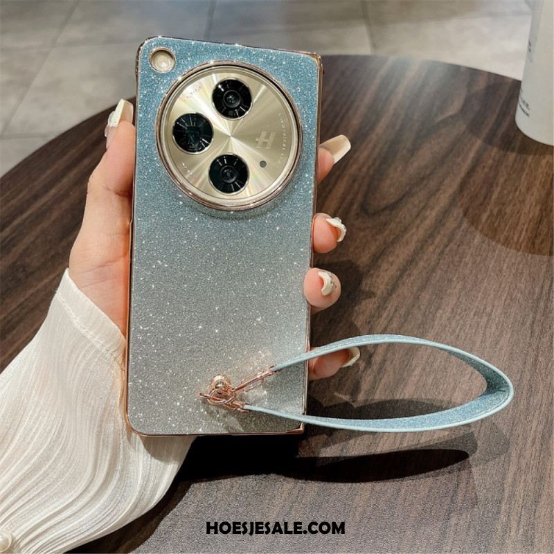 Hoesje Oppo Find N3 Glanzend Oppervlak En Bandje