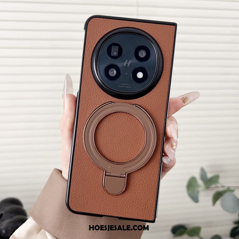 Hoesje Oppo Find N5 Ringhouder Van Imitatieleer Bescherming Hoesje