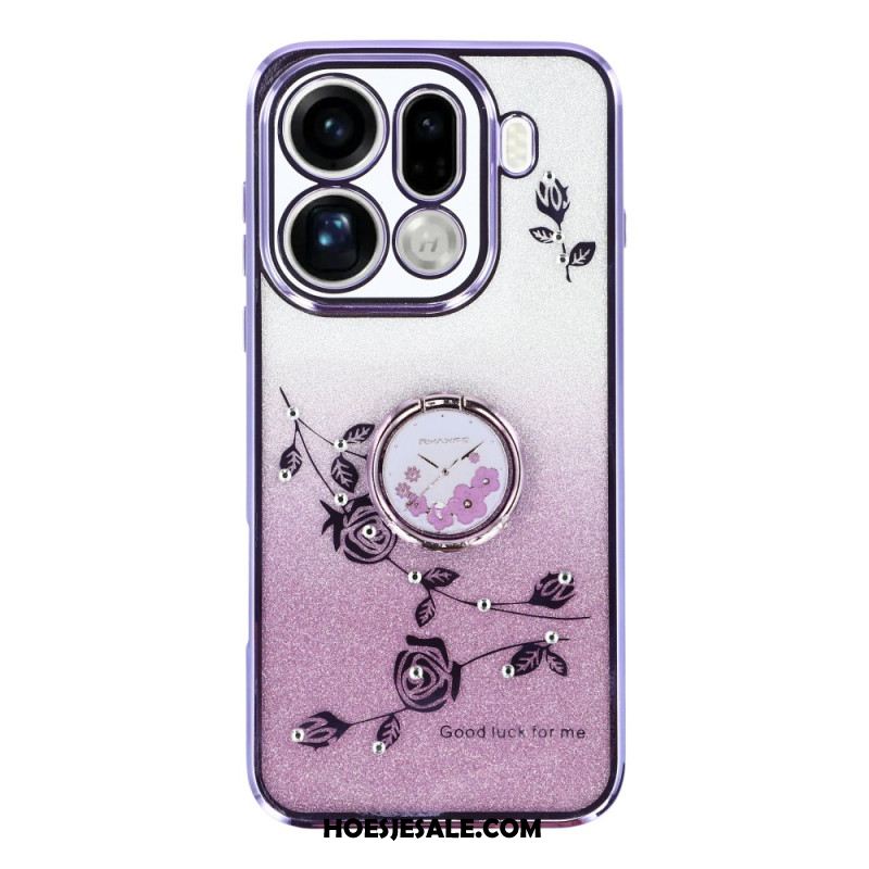 Hoesje Oppo Find X9 Pro 5g Kadem Ringhouder Met Bloemen En Strass