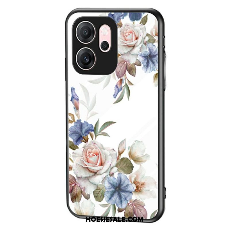 Hoesje Oppo Reno 14f 5g Bloemenpatroon Gehard Glas