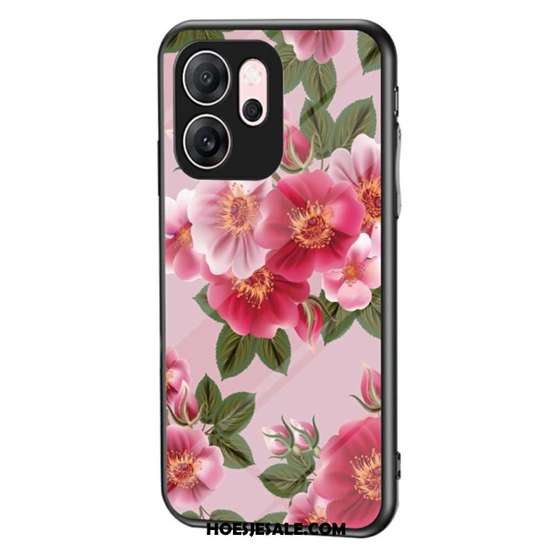 Hoesje Oppo Reno 14f 5g Bloemenpatroon Gehard Glas