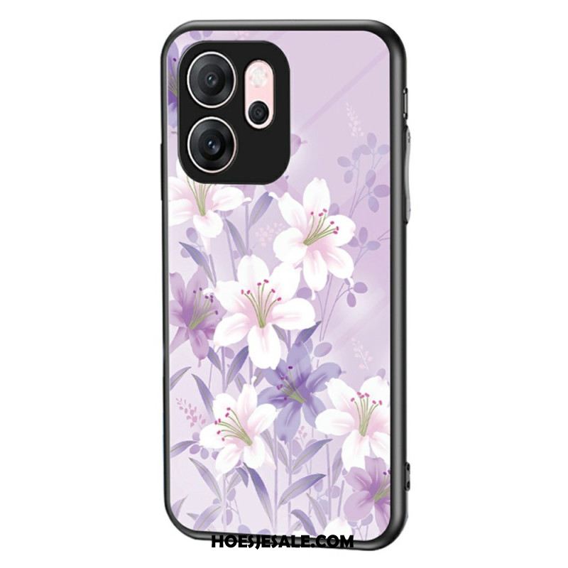 Hoesje Oppo Reno 14f 5g Bloemenpatroon Gehard Glas