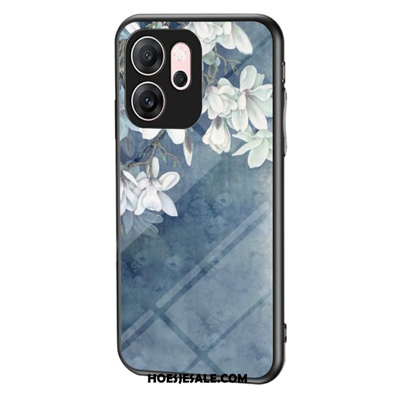 Hoesje Oppo Reno 14f 5g Bloemenpatroon Gehard Glas