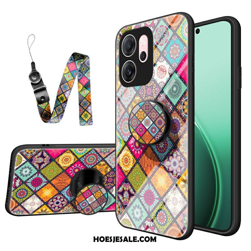 Hoesje Oppo Reno 14f 5g Patchwork Standaard En Draagkoord