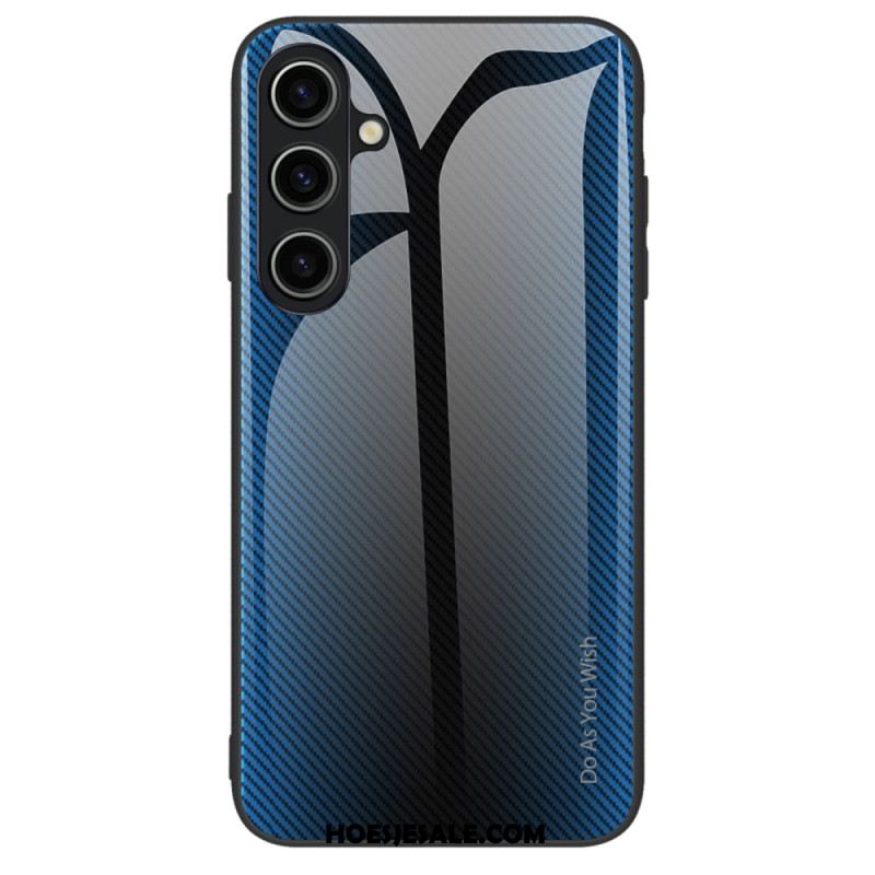 Hoesje Samsung Galaxy A15 Koolstofvezel Gehard Glas