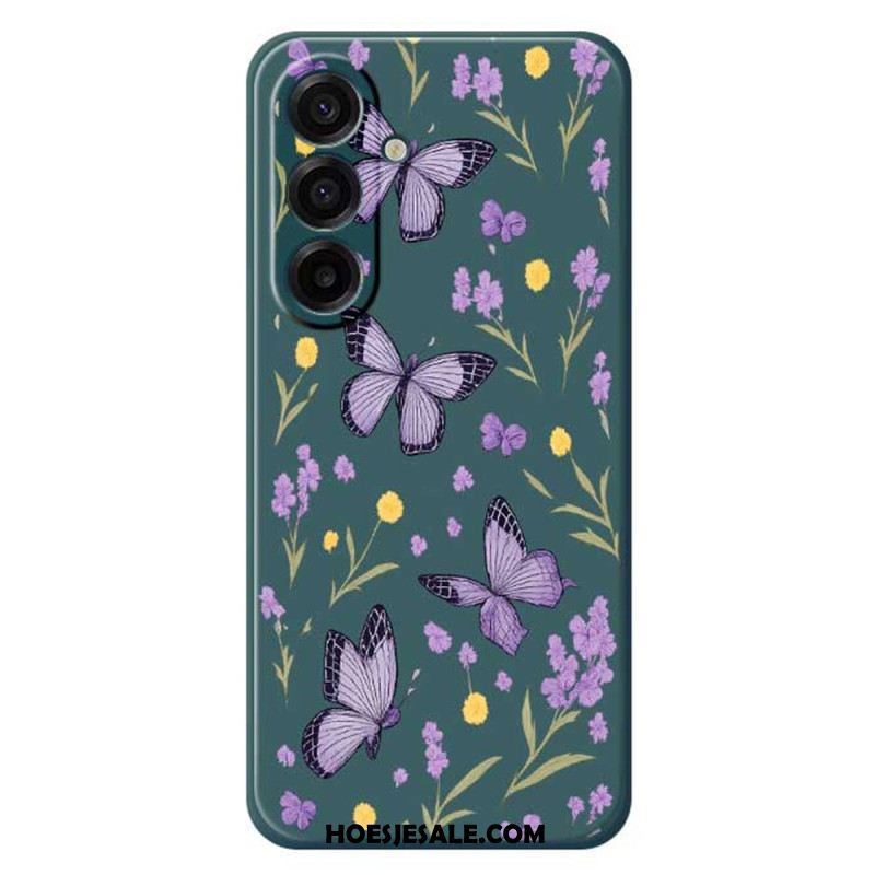 Hoesje Samsung Galaxy A17 4g / 5g Paarse Vlinders