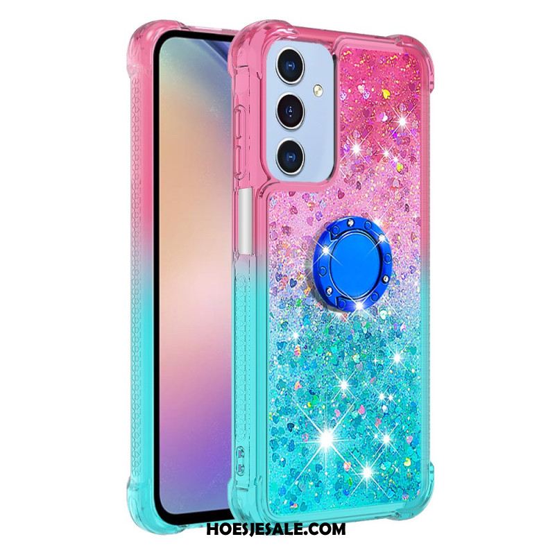 Hoesje Samsung Galaxy A17 4g / 5g Ringsteun Met Glittergradiënt