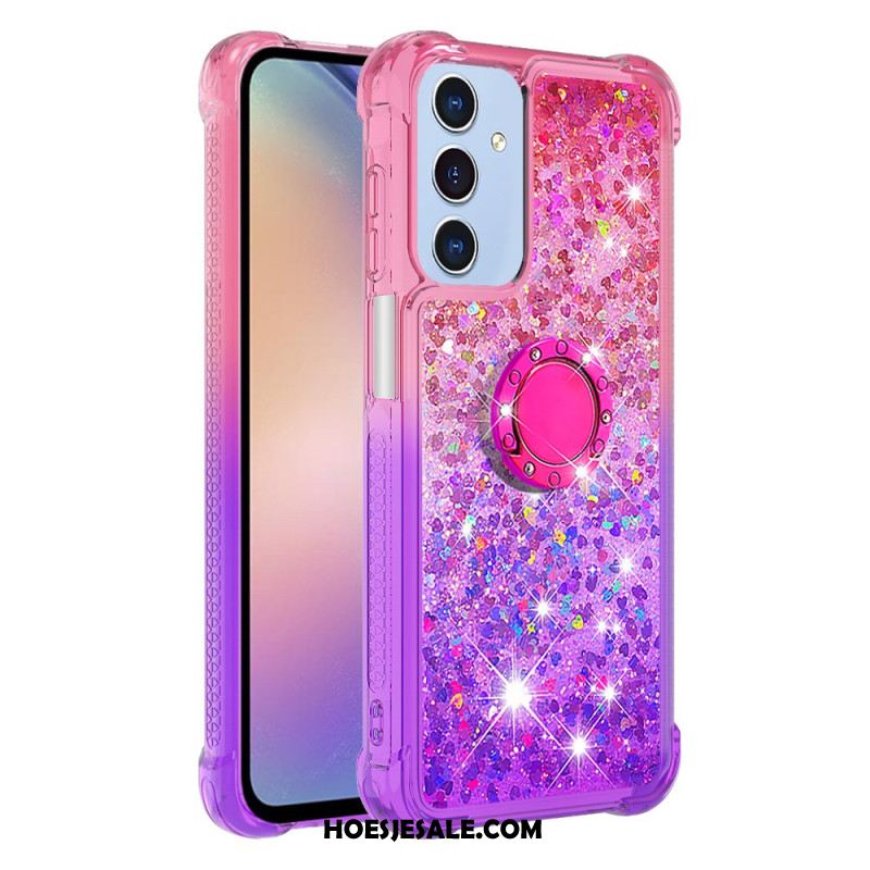 Hoesje Samsung Galaxy A17 4g / 5g Ringsteun Met Glittergradiënt