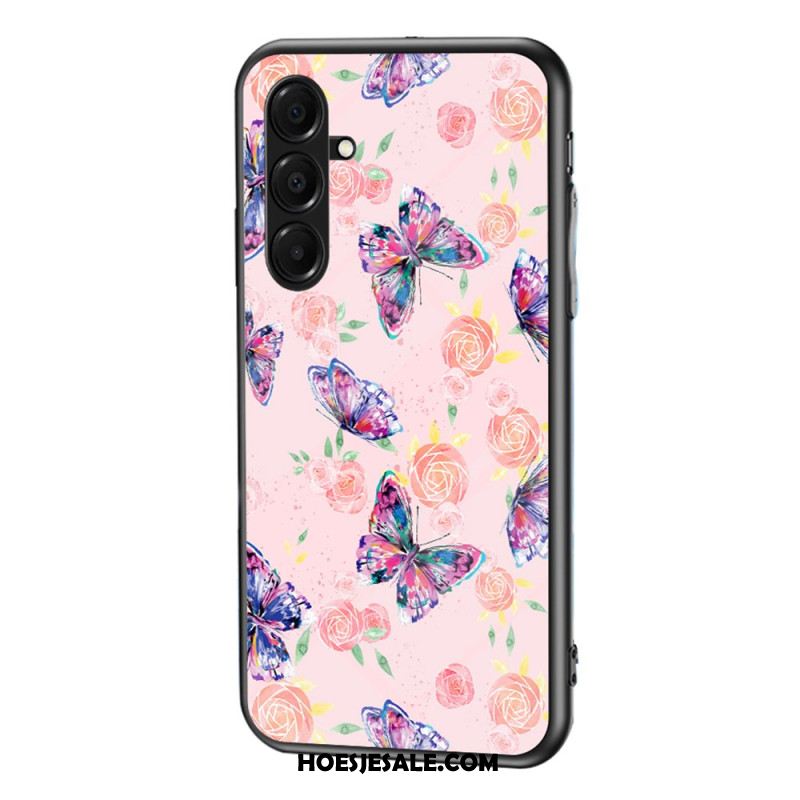 Hoesje Samsung Galaxy A17 4g / 5g Vlinders Van Gehard Glas Bescherming Hoesje