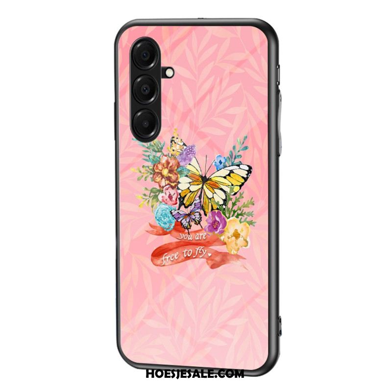 Hoesje Samsung Galaxy A17 4g / 5g Vlinders Van Gehard Glas Bescherming Hoesje