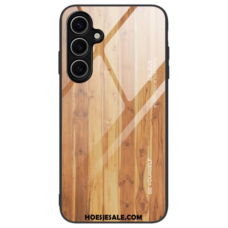 Hoesje Samsung Galaxy S24 Fe Gehard Glas Met Houteffect