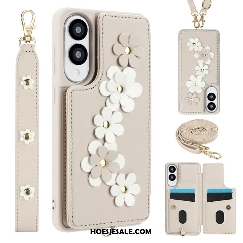 Hoesje Samsung Galaxy S25 5g Edge Kaarthouder Met Bloemenmotief Bescherming Hoesje