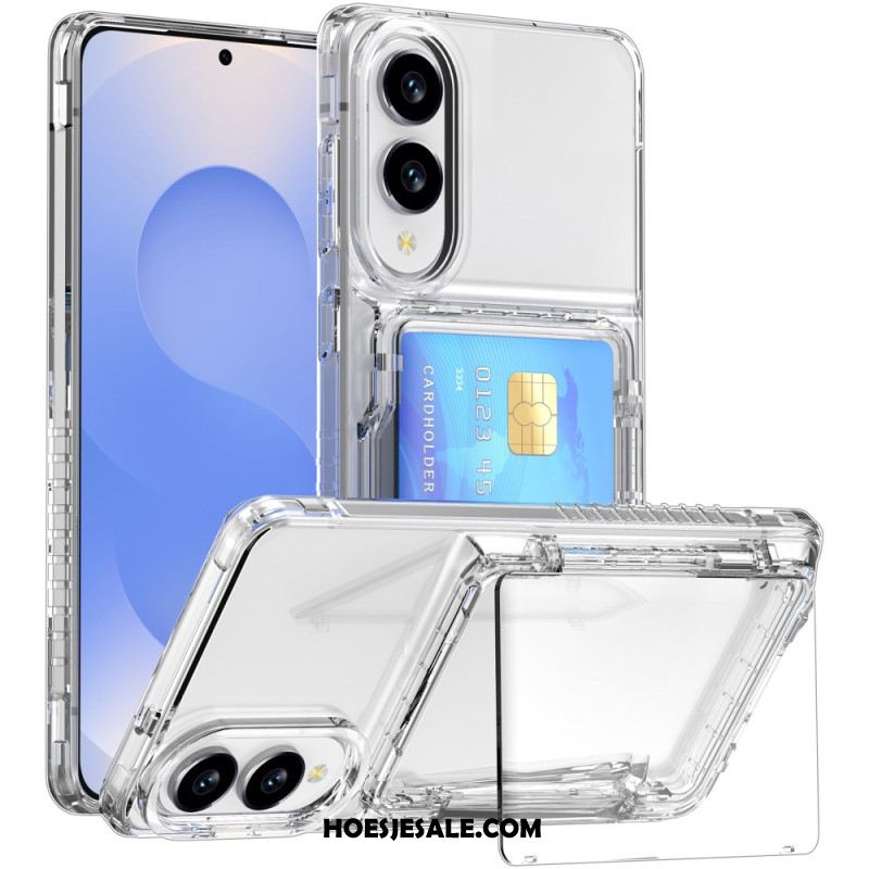 Hoesje Samsung Galaxy S25 5g Edge Transparant Met Kaarthouder Bescherming Hoesje