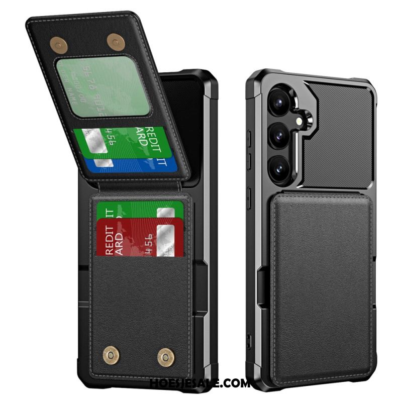 Hoesje Samsung Galaxy S25 5g Kaarthouder En Standaard Met Metallic Effect Bescherming Hoesje