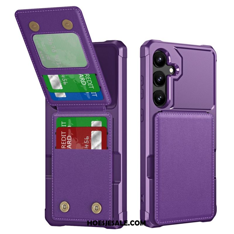 Hoesje Samsung Galaxy S25 5g Kaarthouder En Standaard Met Metallic Effect Bescherming Hoesje