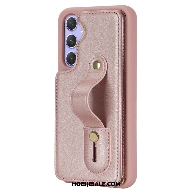 Hoesje Samsung Galaxy S25 Plus 5g Kaarthouder En Riem Bescherming Hoesje