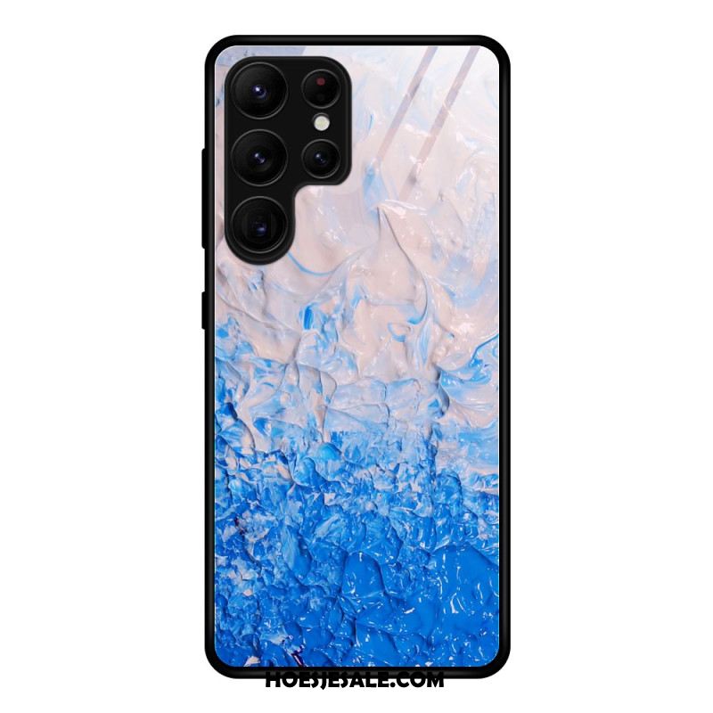 Hoesje Samsung Galaxy S25 Ultra 5g Gehard Glas Marmer Bescherming Hoesje