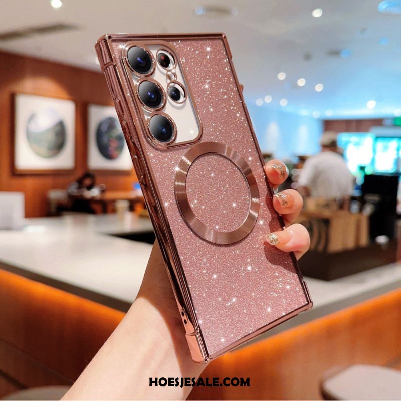 Hoesje Samsung Galaxy S25 Ultra 5g Magsafe-compatibel Met Glitter Bescherming Hoesje